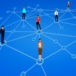 Imagem ilustrativa abstrata de uma rede de pessoas, simbolizando a ideia de construção de relacionamentos